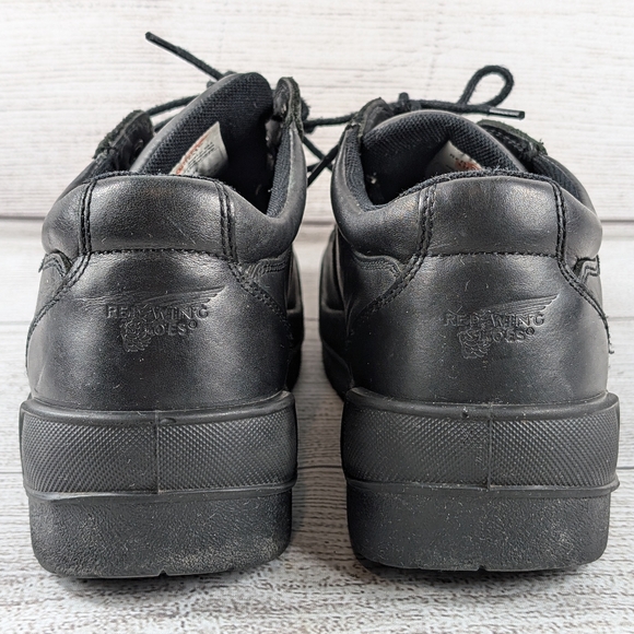 Red Wing Shoes Men 10.5 D Black Leather 110 EH Hard Toe Work Safety - Picture 5 of 8